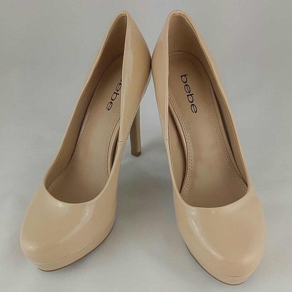 bebe Women's AMIA Platform, Nude Patent, 7.5 M